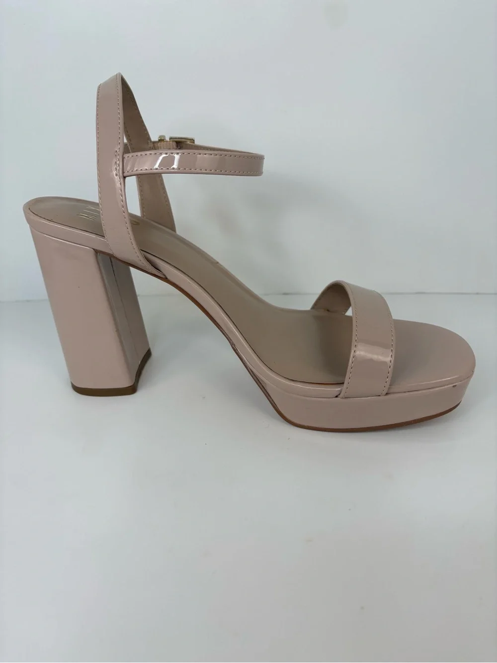 Nude Patent Platform Sandals